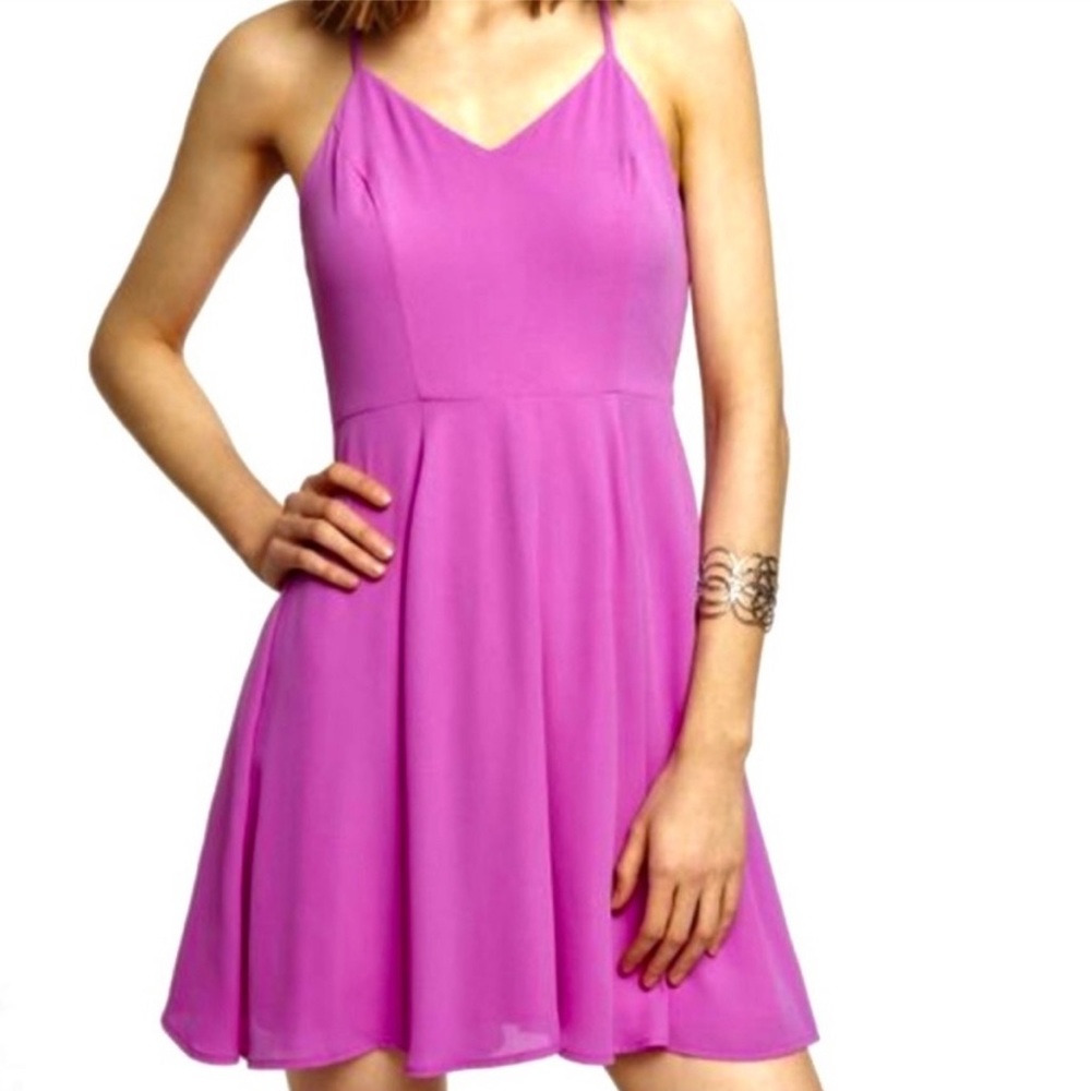 Express a-line pink/purple chiffon dress 2